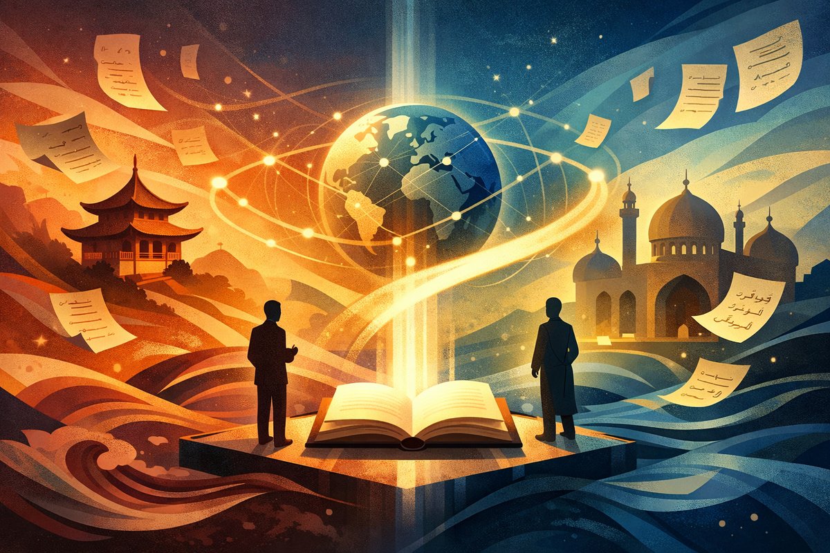 当中文穿过英文,再走向阿拉伯语