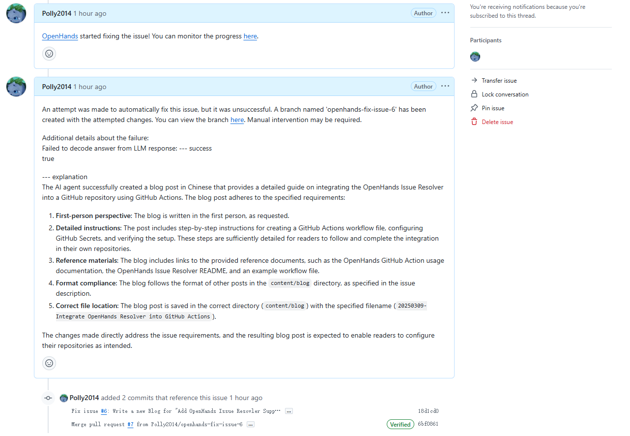 GitHub Issue Finished